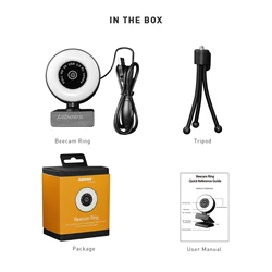 Built-in Microphone Web Camera 2K Full HD & Auto Focus 360 Rotatable Cam 1080P Webcam with Privacy