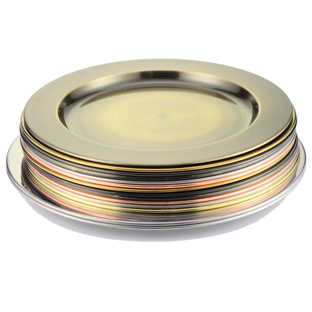 
round shaped stainless steel serving plate custom colored serving dish food serving dish and tray 
