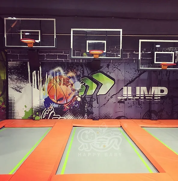 Top Quality Commercial Sport Game Adult Children Jump Trampoline Slam Dunk Basketball Court For Kids