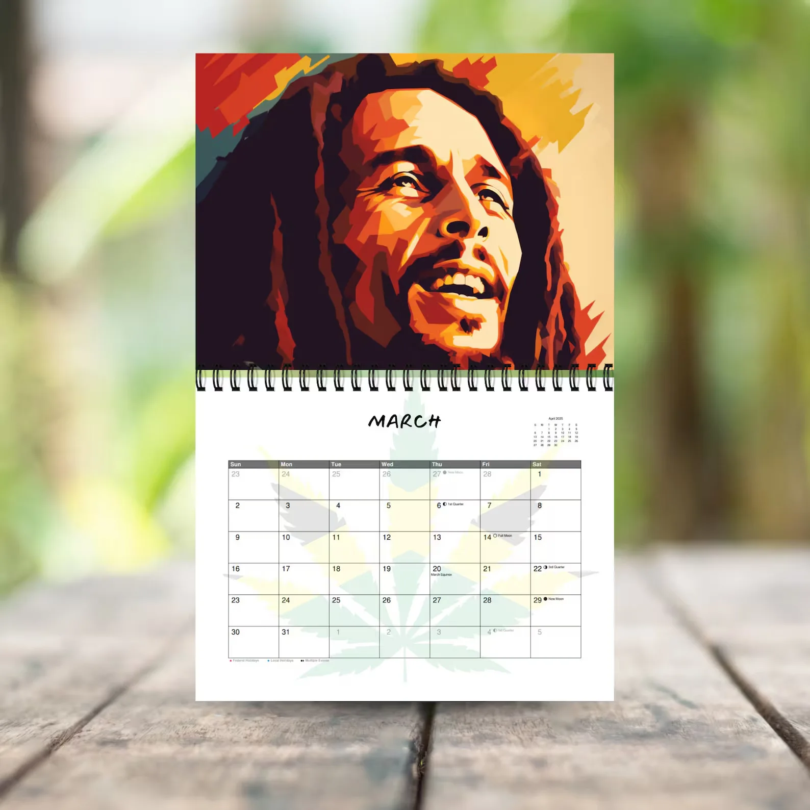 Wholesale 2025 Monthly Wall Calendar with Full Color Custom Design Braille Logo Style Photo Frame Calendar