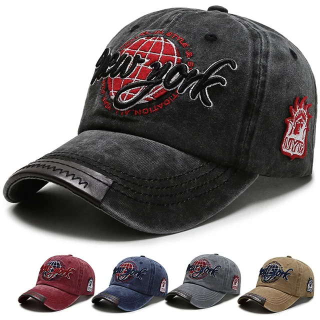 Hip-Hop Style Washed Denim Baseball Caps Assorted Designs Embroidered Letters cool Street Sport Style Image Cap