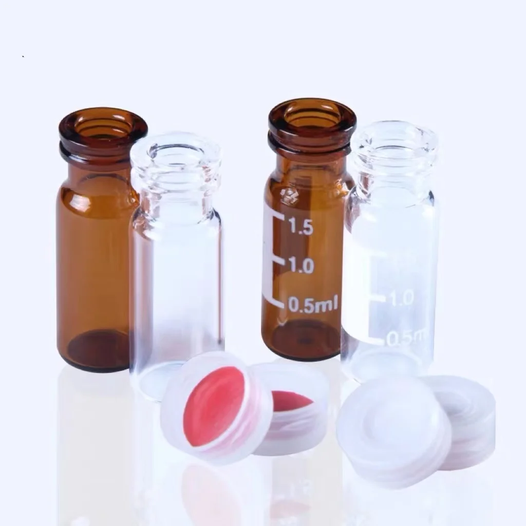 2ml snap amber high recovery glass vial with pp  shim  for hplc and gc instrument
