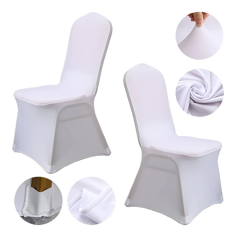 Premium Quality White Spandex Christmas Chair Cover Stretch Seat Covers for Banquet Chairs