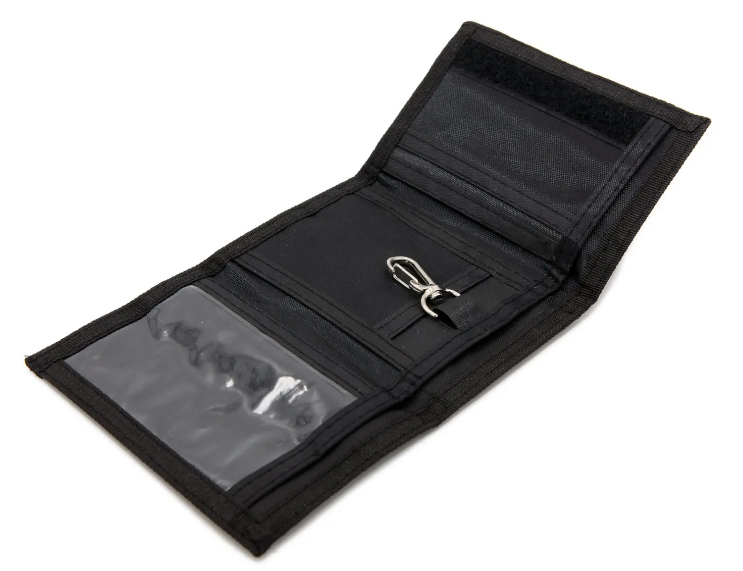 RFID Blocking Mens Sports Nylon Canvas Zipper Trifold Wallet with Coin Purse, ID Card Holders, Front Pocket, Magic Sticker, Cute