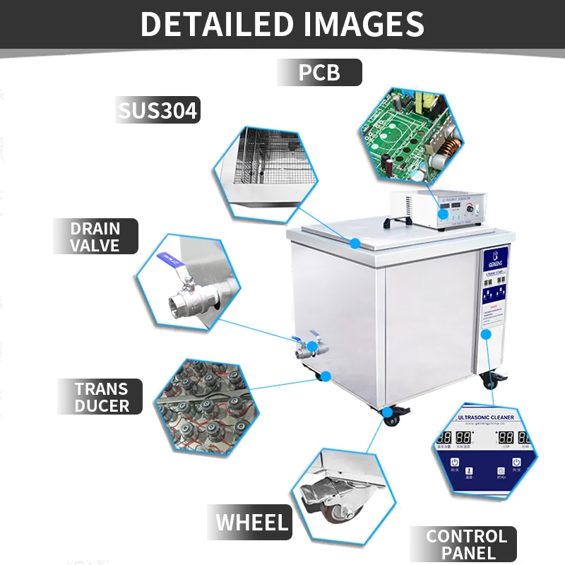  Geneng 1500W 108L ультразвуковой очиститель деталей G-30A регулировка мощности сверхзвуковое очистительное оборудование