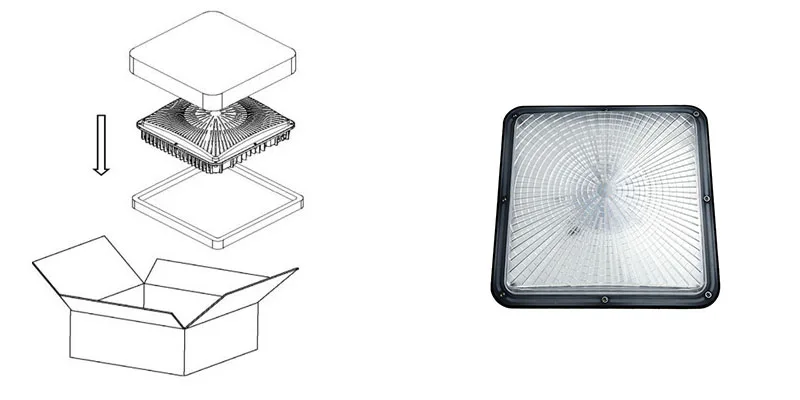  ultra slim new gas station led lights 120 watt for outdoor retrofit canopy