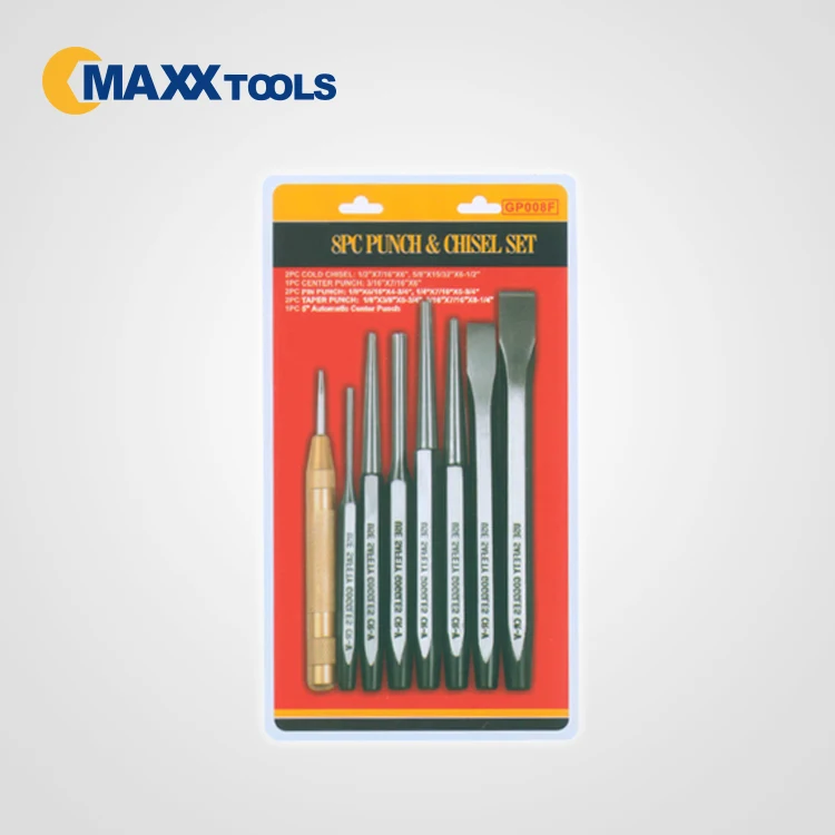 heavy duty hand tools 8pcs flat chisel punch and chisel set