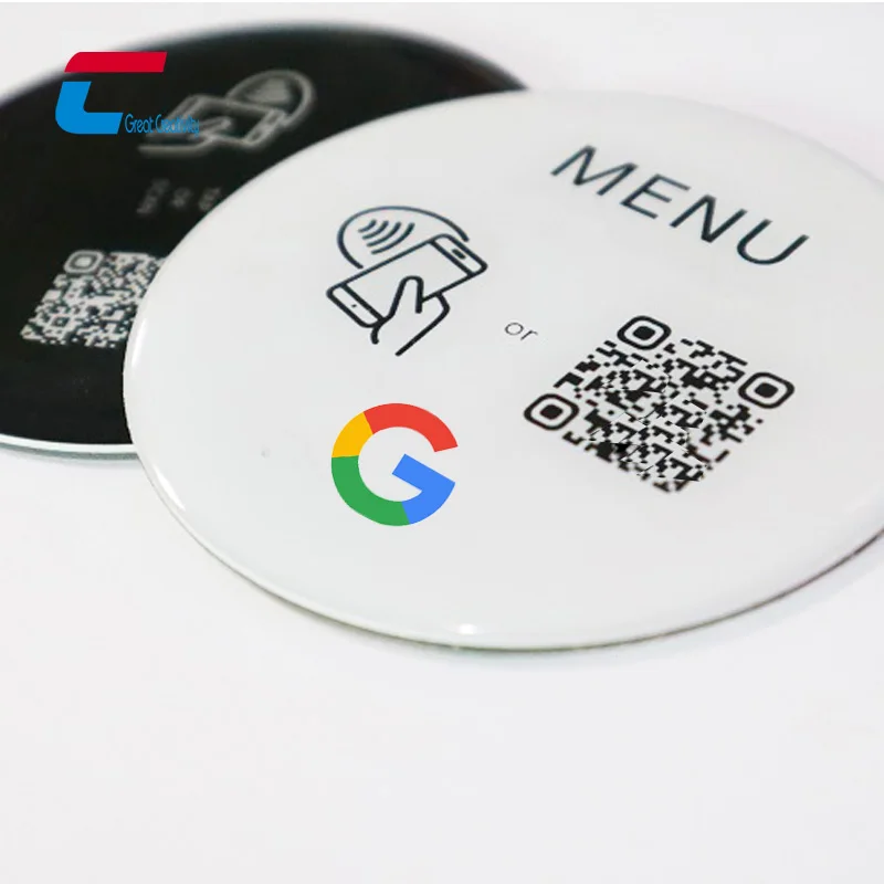 Whosale 75 мм квадратная круглая NFC Google обзор карты наклейка тег с логотипом