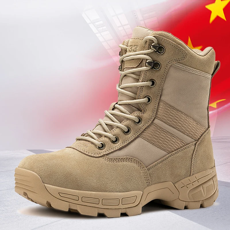 2024 New outdoor combat boots, leather tactical boots, light tactical boots