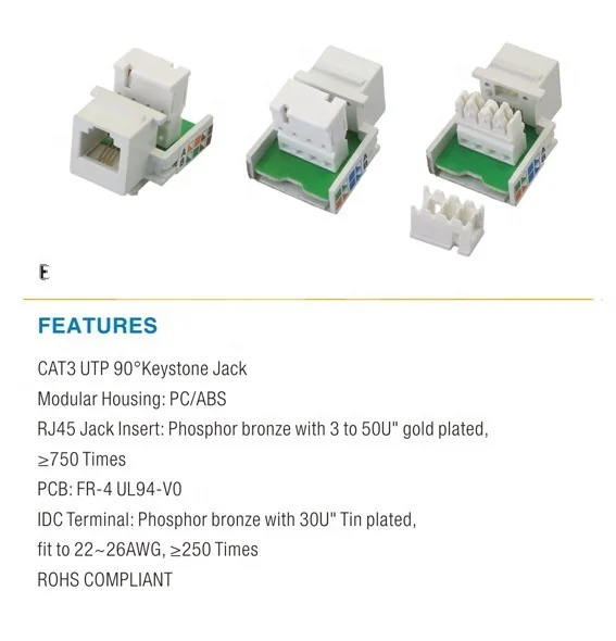 UTP 90 градусов Keystone Jack cat5e cat6 cat6a keystone jack cat6 блоки распределения питания кабельная коммутационная панель 24 порта