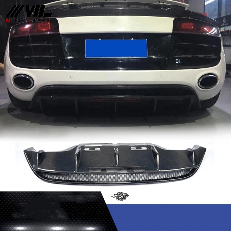 Задний автомобильный диффузор из настоящего углеродного волокна, внешние аксессуары, автозапчасти для Ad модели R8, внешние автомобильные аксессуары