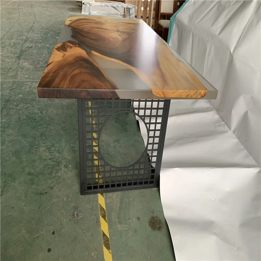 Round stainless powder coating steel table leg iron industrial furniture legs  square metal rose gold   Epoxy resin table
