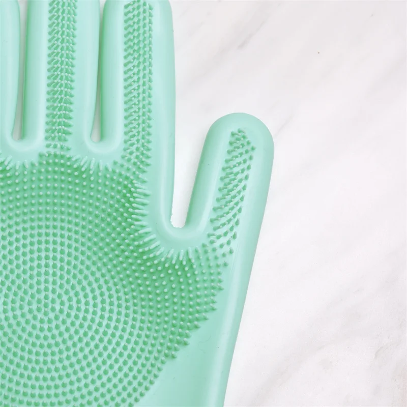 Reusable Magic Brush Dishwasher Silicone Scrubber Gloves For  Dish Washing Clean