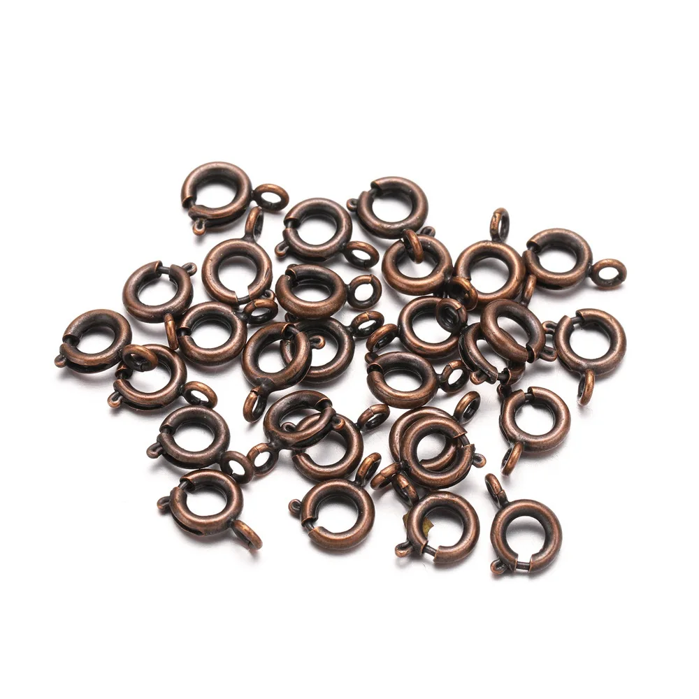  6mm 7mm Silvery Color Spring Ring Clasp For Bracelet Necklace Diy