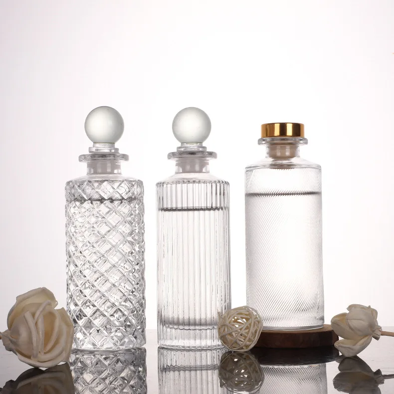 150 ml 5 OZ Empty Round Glass Diffuser Bottle Diffuser Jars Aromatherapy Storage Container Fragrance Accessories With Glass Cap