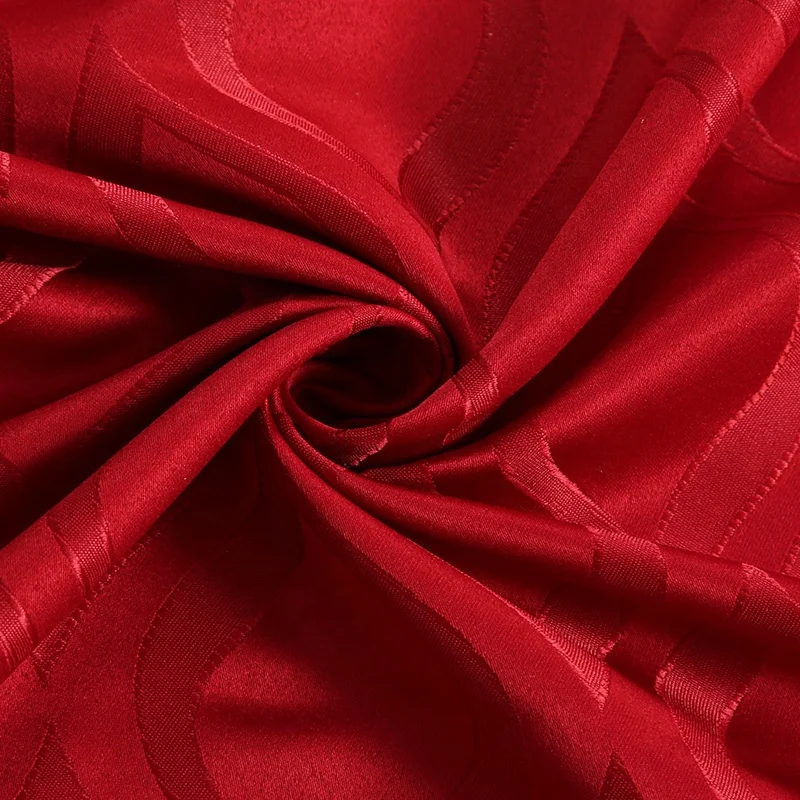 Высококачественная Панама США Европа полиэстер красная втулка Cortina жаккардовая занавеска