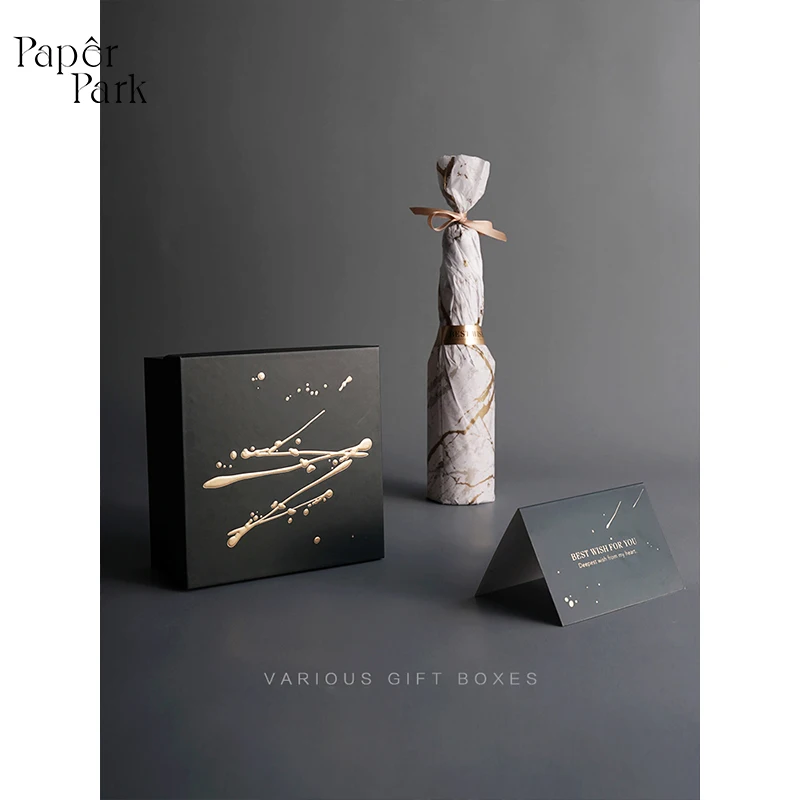 Ready to ship low moq luxury gift boxes bump bronzing gift paper box custom available