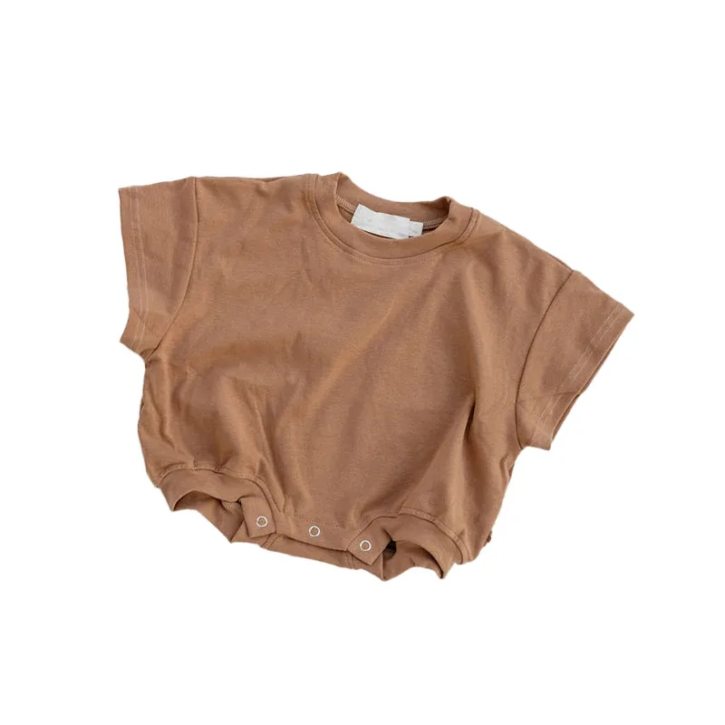 Custom Newborn Baby Romper Organic Cotton Tshirt Romper French Terry Oversized Infant Jumpsuit Bodysuit Sleepwear Pjs Toddlers