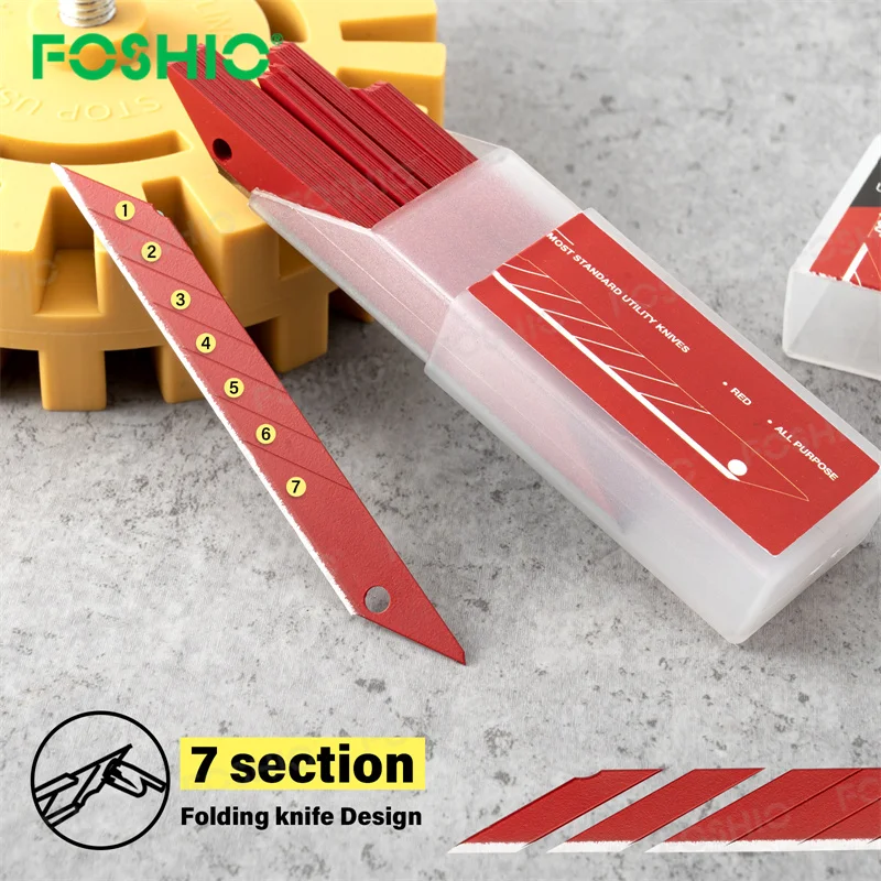 Foshio Customize Colors Carbon Steel Paper Cutting Knife Snap Off 9Mm Blade