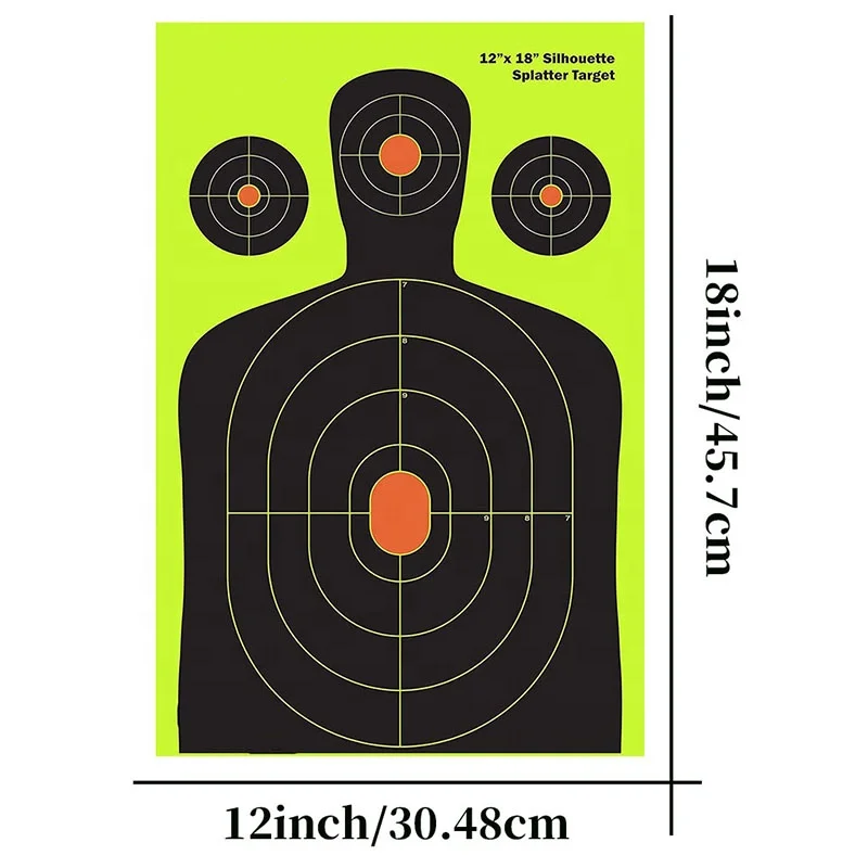 Highly Visible Shooting Sports Targets High Contrast Color Silhouette Splatter Target 12 x 18 Splatter Target