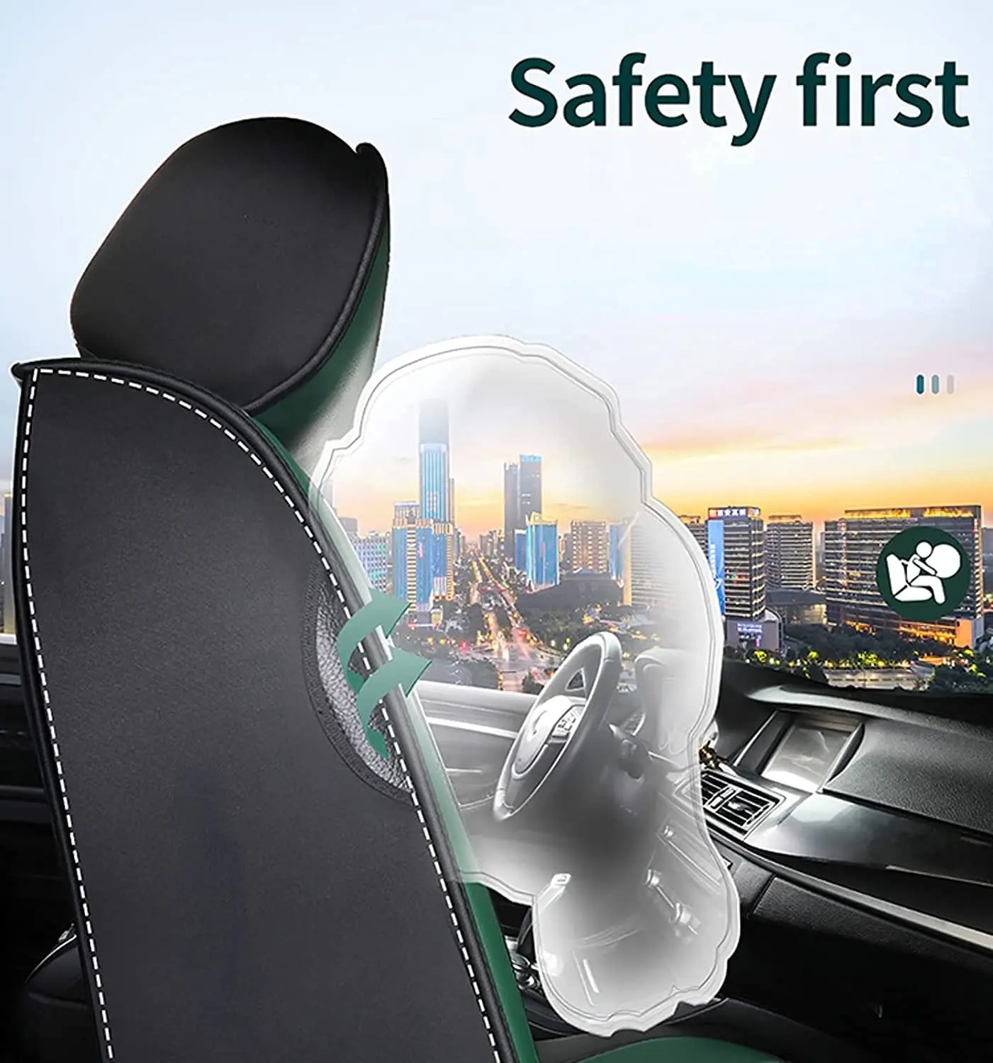 Universal PU Leather Car Seat Covers Full Set Protector Cushion Covers Universal Fit for Renault Captur