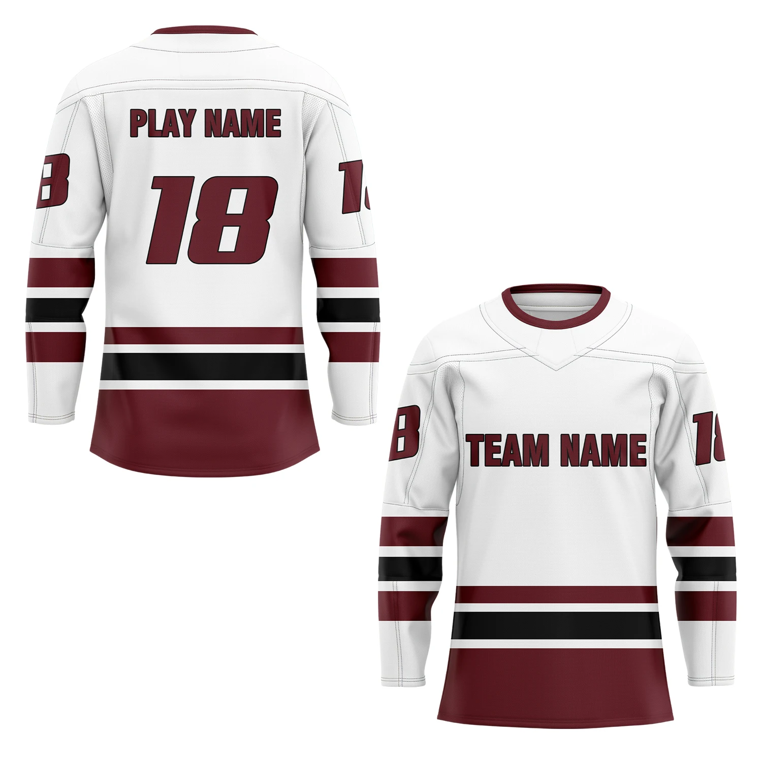 OEM Custom Design Team Hockey Jerseys Pro Ice Hockey Uniform with Embroidery and Printing Sublimation Ice Hockey Wear