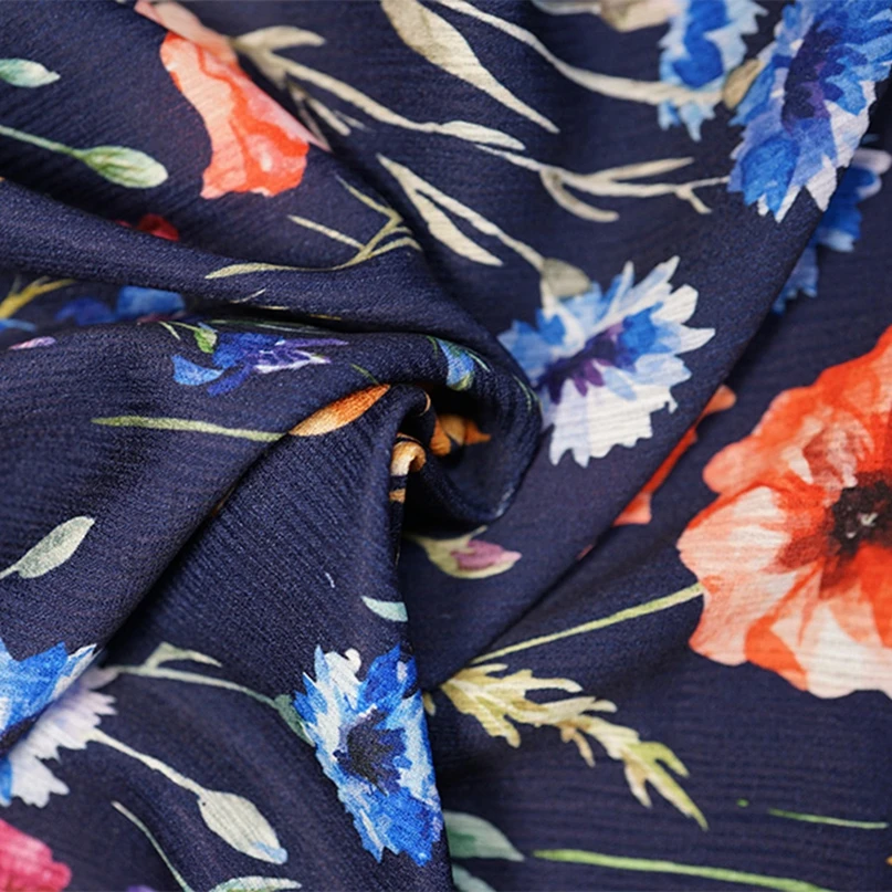 Rayon Viscose Fabric No MOQ digital print kaftan Wholesale in Stock Digital Print Stock for Dress