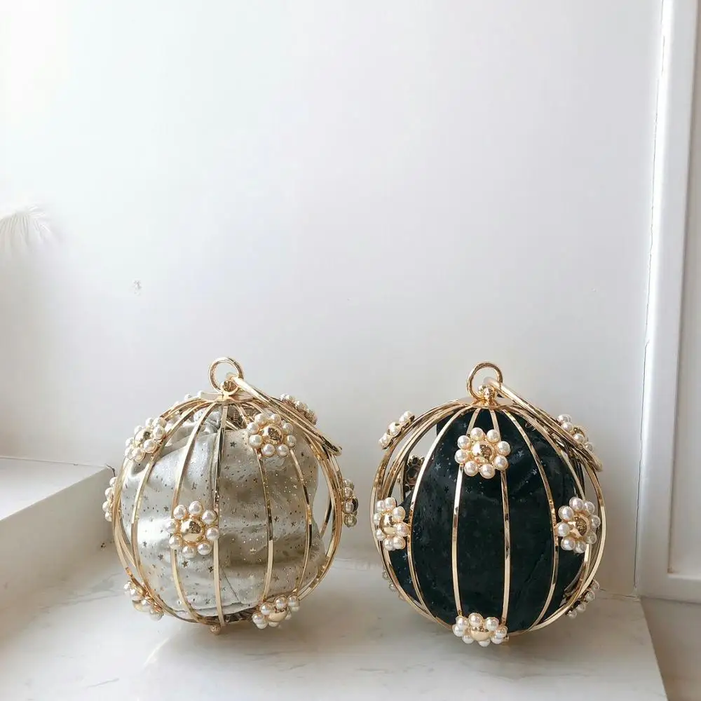 
New Various Alloy Style Bags Fashion Tassel Pearl Rhinestone Decoration Shoulder Messenger Bag Woven Shell Sequins Dinner Bag 