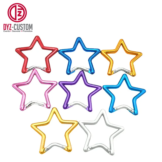 Aluminum Star Shape Carabiner Clip Spring Snap Hook Carabiner Keychain