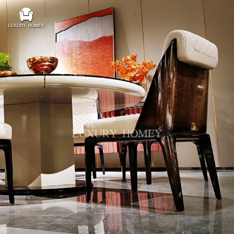 Italian Luxury Design Dining Room Sets Modern Dining Tables And 6 Seater Chairs Wooden Luxury Dining Round Lazy Susan Desk