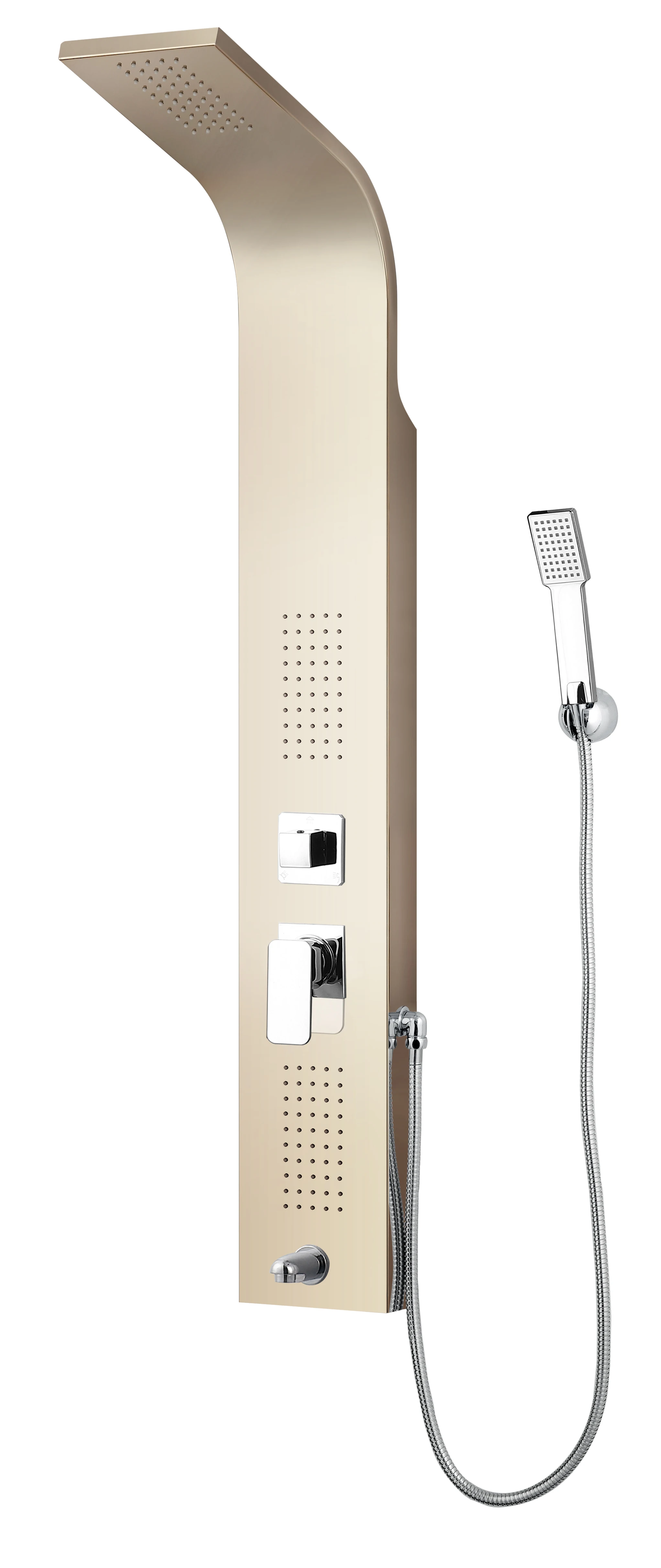 Contemporary Hotel Villa Bathroom Project Modern Rainfall Faucets Luxury Massage Stainless Steel Shower Panels