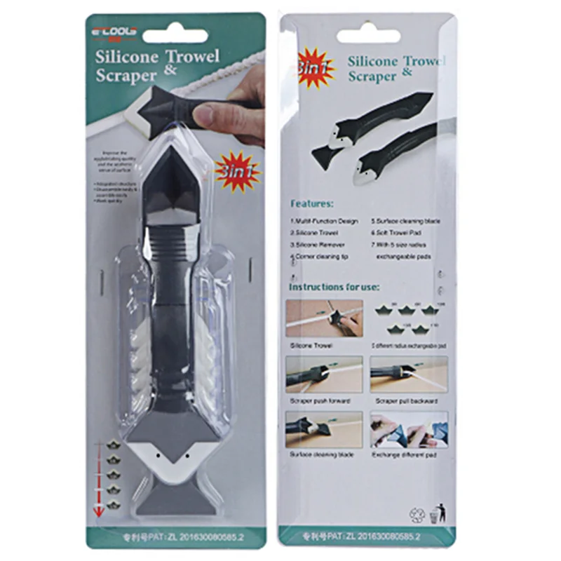 9 Pieces Caulking Tool Kit 3 in 1 Silicone Sealant Replace & Removal Tool with 4 Pieces of Sealant Tool