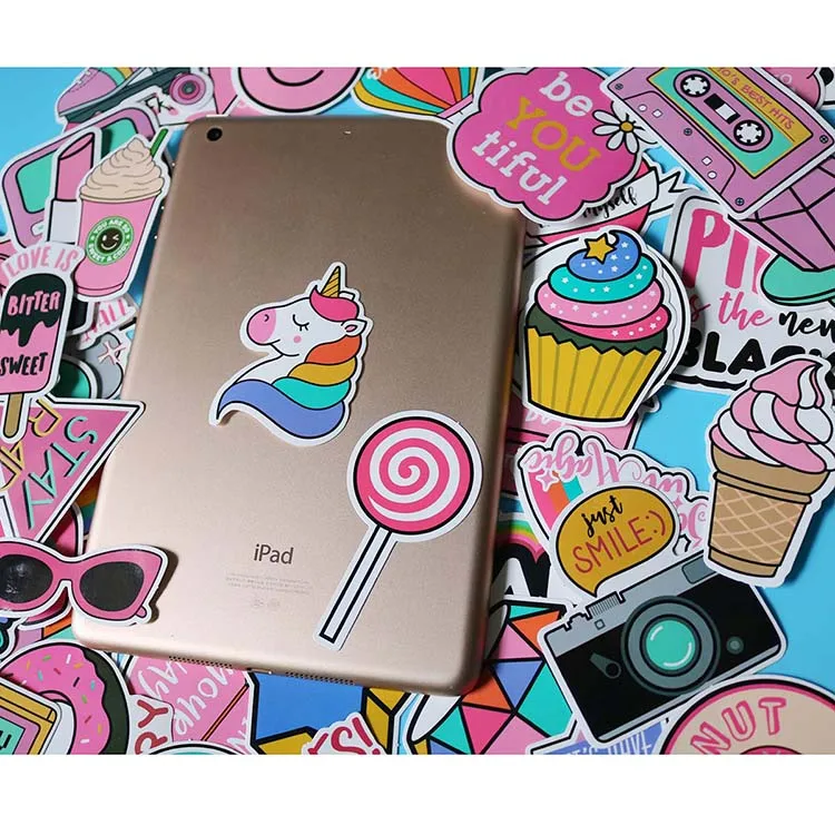 Wholesale girl cute lovely 60pcs pack laptop sticker,luggage decal sticker