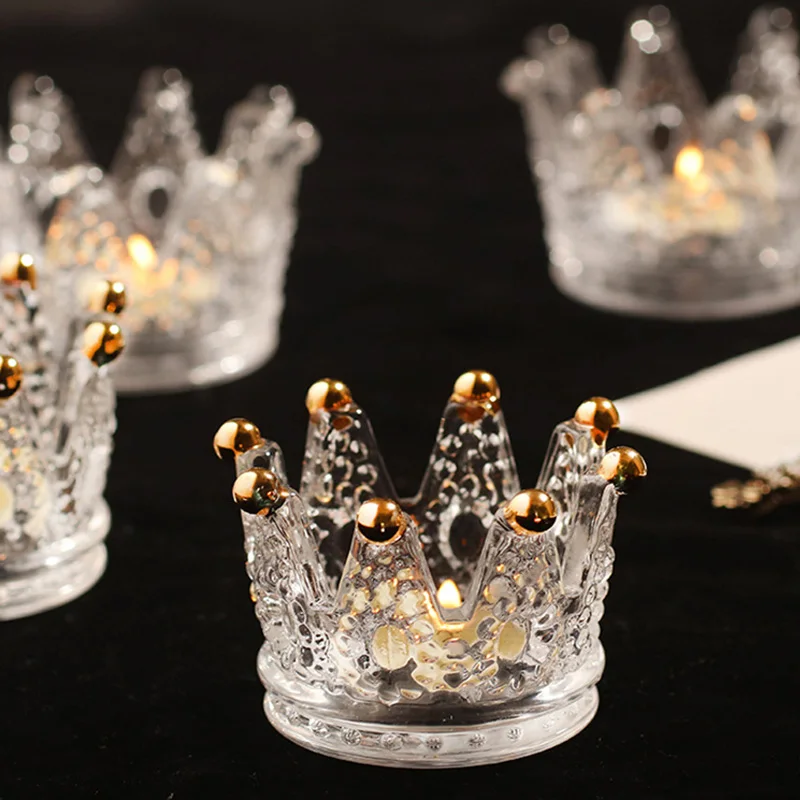 Hot Sale Custom Clear Glass Jar Candle Containers for Candles Wholesale Crown