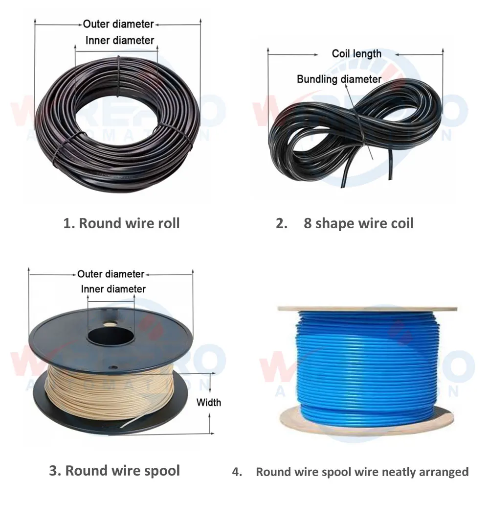 HB-M01 Full automatic tube cable wire measuring cutting spool rewind coil winding bundling tying machine