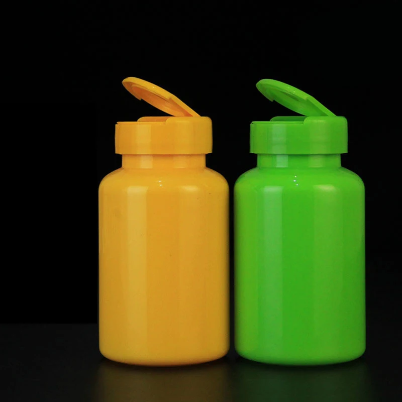 250ml 8OZ PET Protein Pill Tablet Capsule Container Medical Vitamin Pink Plastic Bottle With Turn the lid