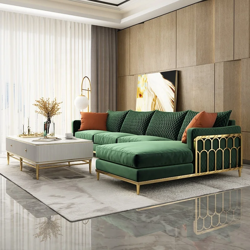 Modern Design Simple Sofa Combination Living Room Furniture Light Luxury Sofa Corner Sofa
