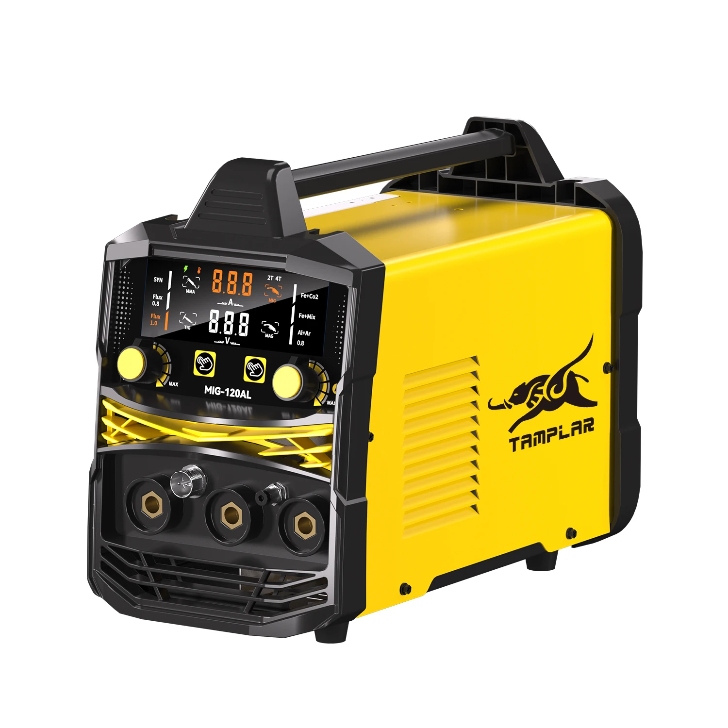 TAMPLAR Aluminum Welder 120A 110V or 220V 5 in 1 mig Welding Machine portable Gas/Gasless Flux MAG Lift TIG Stick weld
