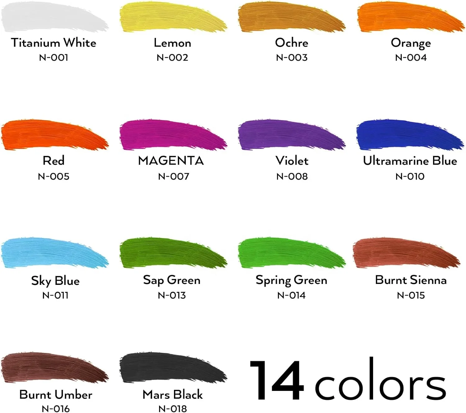 Bulk Fabric Paint 14 Color Large Volume Acrylic Paint Set 500 ml Rich Art Painting Supplies for Art