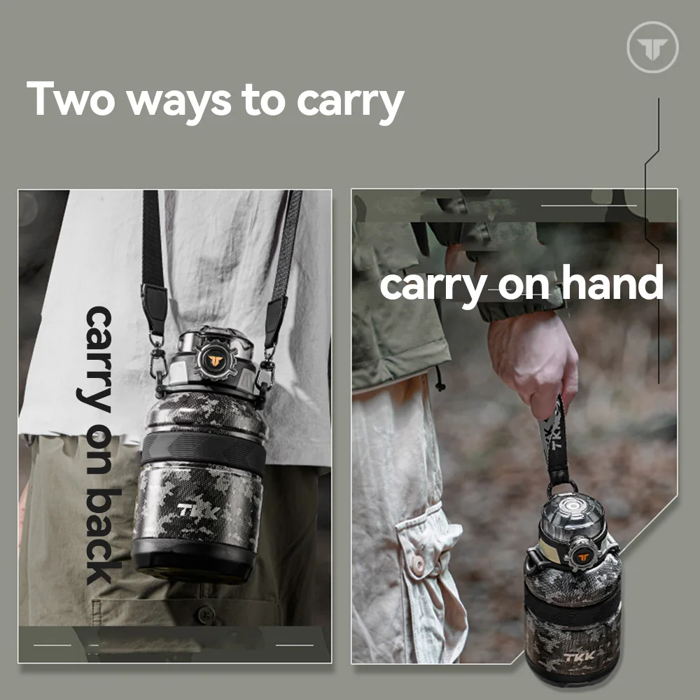 Large capacity 316 stainless steel water bottle Insulated Thermos With Straw Double Walled Vacuum Outdoor