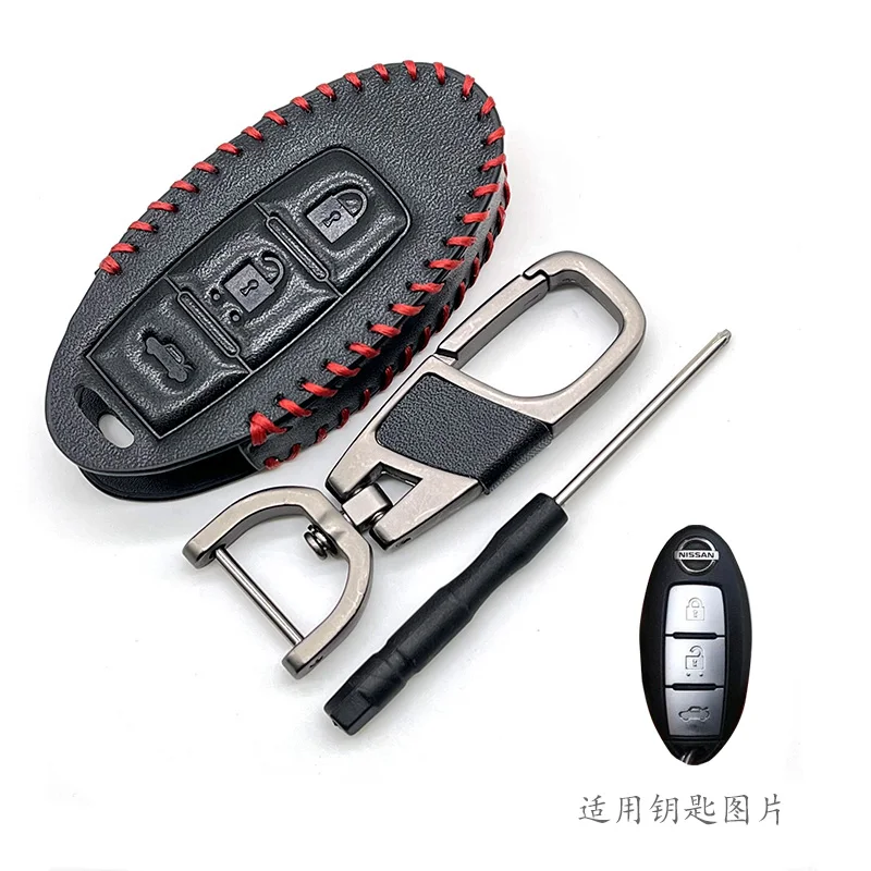 Leather Car Key Cases Remote Fobs Cover For Nissan Leaf Micra Qashqai J11 J10 X-Trail T32 Versa Note Patrol Juke Altima Infiniti