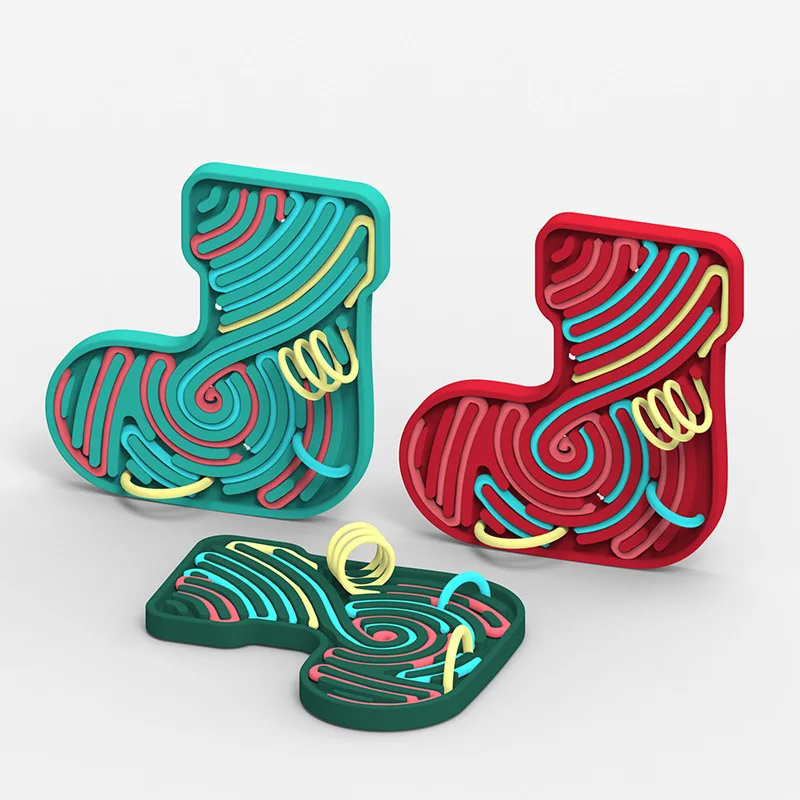 Christmas Calming Stress Anxiety ADHD & Autism Silent No Mess Portable Travel Bag Silicone Fidget Toy Sensory Activity Board