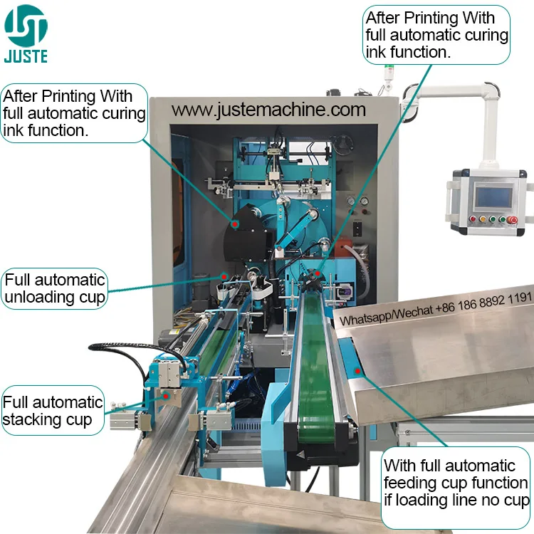 Curve Screen Printer Industrial Cheap Price 6 Color Oval Automatic Rotary System Silk Screen Printing Machine For Paper Cup Sale