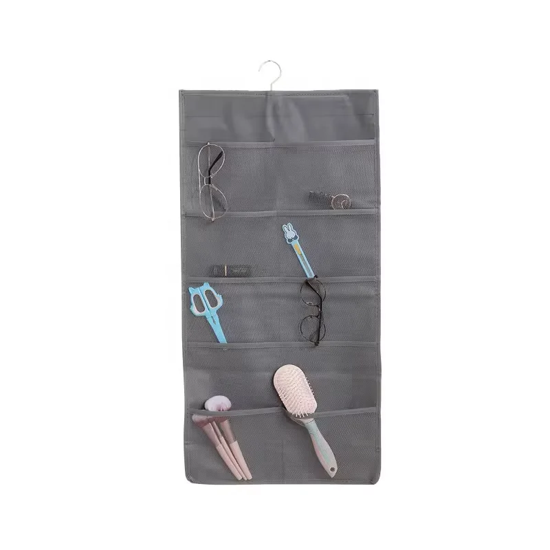 Cloth Metal Hanger Closet Hanging Dual Sided Wall Shelf Wardrobe Mesh Pockets Hanging Storage Bag for Bra