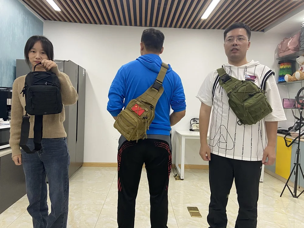 Camping Hiking Outdoor Crossbody Bag Polyester Chest Bag Single Shoulder Men Tactical Sling Bag