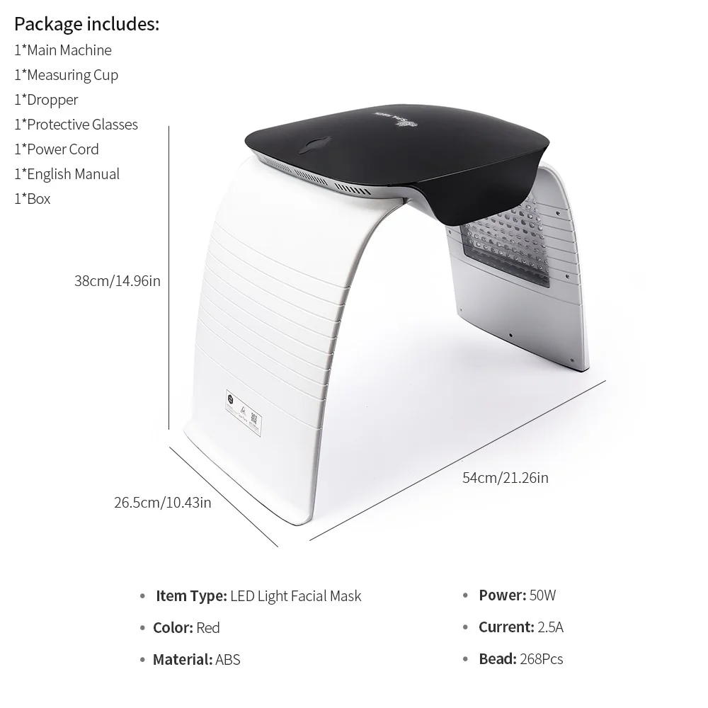 7 Color PDT LED Light Therapy Skin Care Rejuvenation Facial Machine