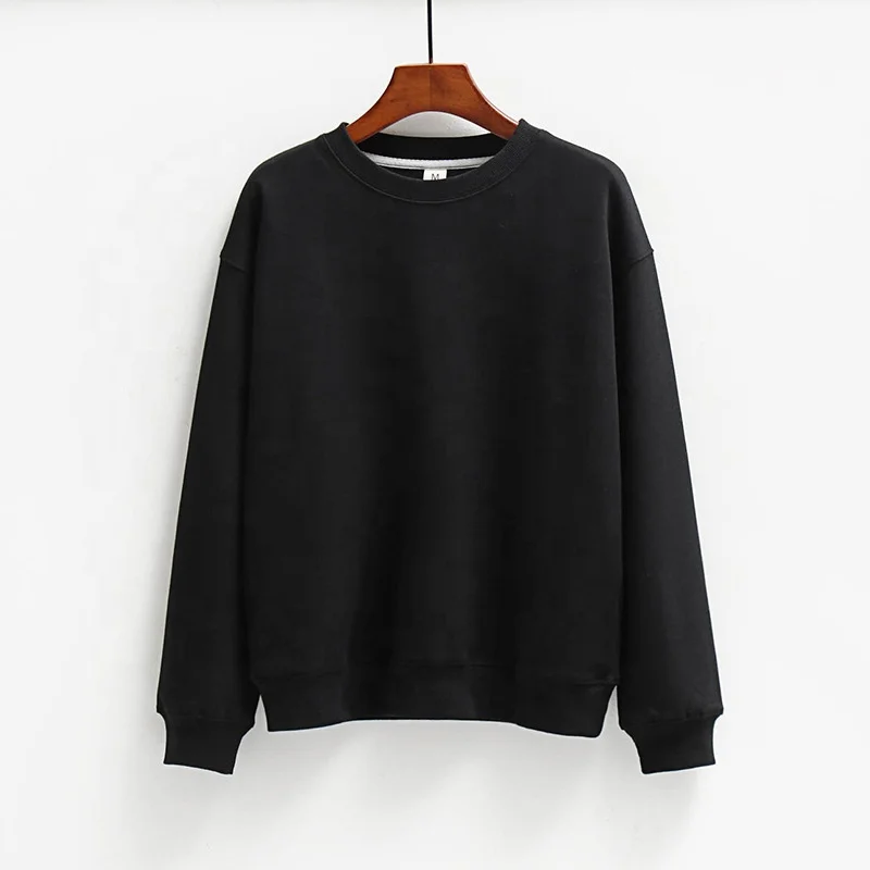 New Style Autumn Sweatshirts running Fleece French Terry Vintage Acid Wash Women jogger Crewneck Sweatshirt