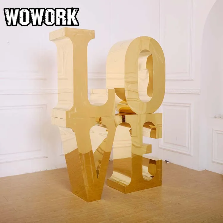 2024 WOWORK 2ft big 3D solid silver gold mirror SST numbers letters for wedding birthday event decoration
