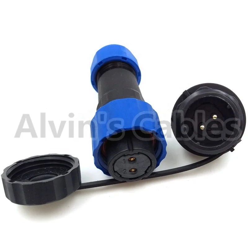 
SD16 ip68 2 pin waterproof LED panel mount solar power female plug male socket automotive cable connector 