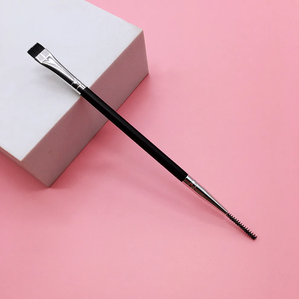 Pro Eyebrow and Spoolie Brush Double Ended Precision Makeup Tool for Defining and Shaping Eyebrows